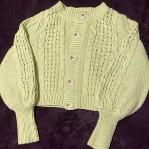 Light Green Knitted Cardigan